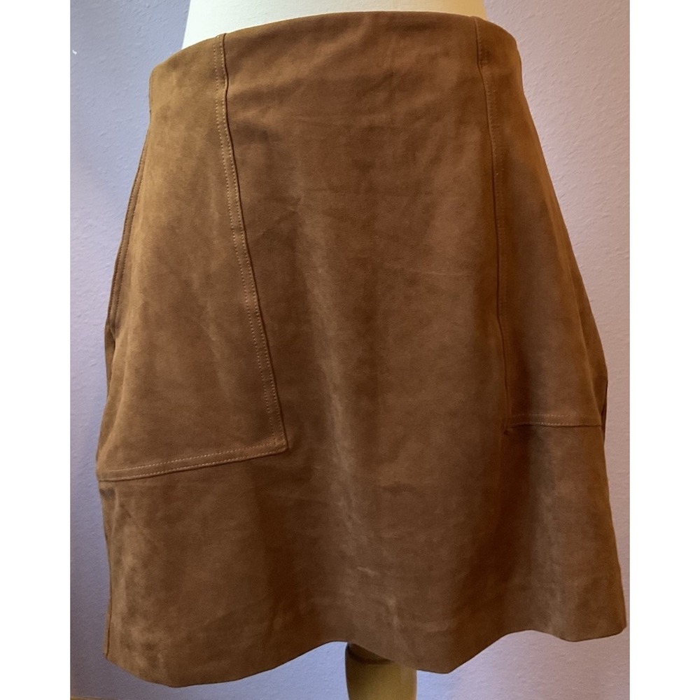 Banana Republic‎ Women's Faux Suede Skirt Rust Brown Size 4 Retails $99